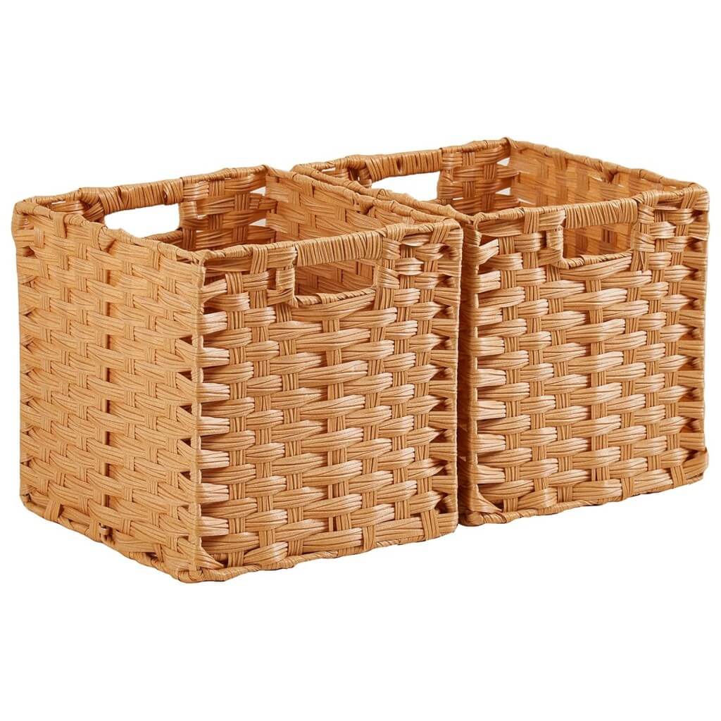 Wicker Storage Baskets Set, Hand-Woven Rattan Cube Organizers for Closet and Shelves - 28x28x28cm, 2/4/6 Pack - Image 28