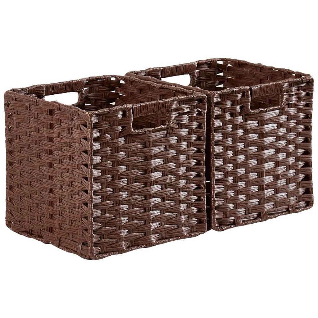 Wicker Storage Baskets Set, Hand-Woven Rattan Cube Organizers for Closet and Shelves - 28x28x28cm, 2/4/6 Pack - Image 49