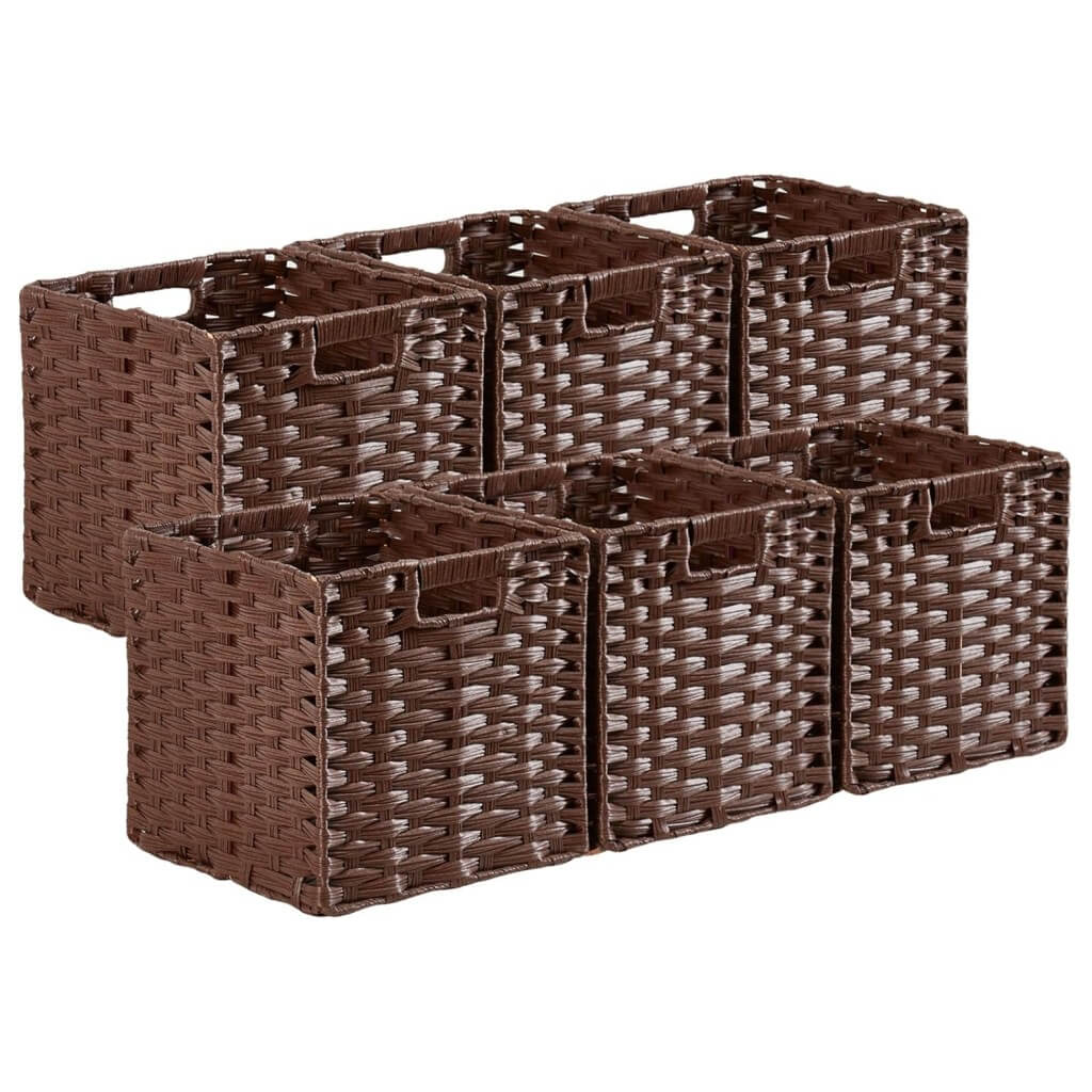Wicker Storage Baskets Set, Hand-Woven Rattan Cube Organizers for Closet and Shelves - 28x28x28cm, 2/4/6 Pack - Image 63